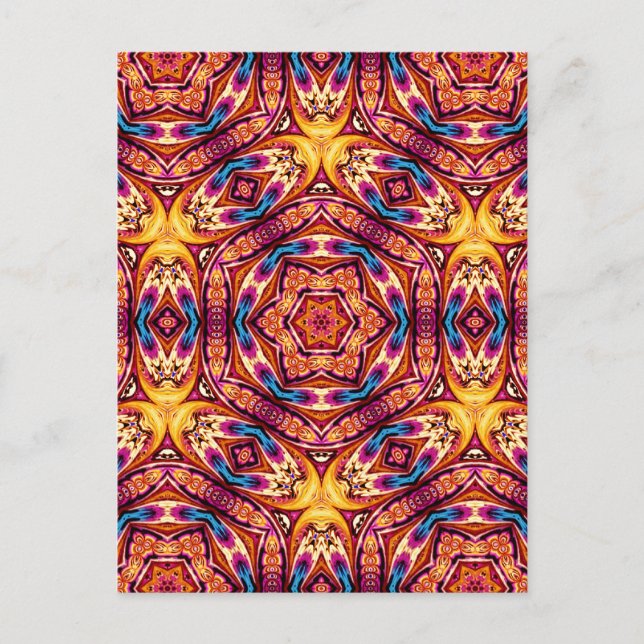 Carte postale Kaleidoscope bleu et cannelle Brown (Devant)