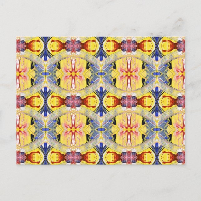 Carte Postale Kaleidoscope bleu jaune (Devant)