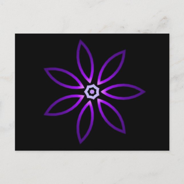 Carte Postale Kaléidoscope décoratif à deux tons (Devant)