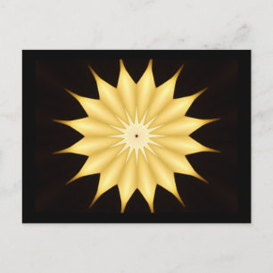 Carte Postale Kaleidoscope Design Bright Yellow Star