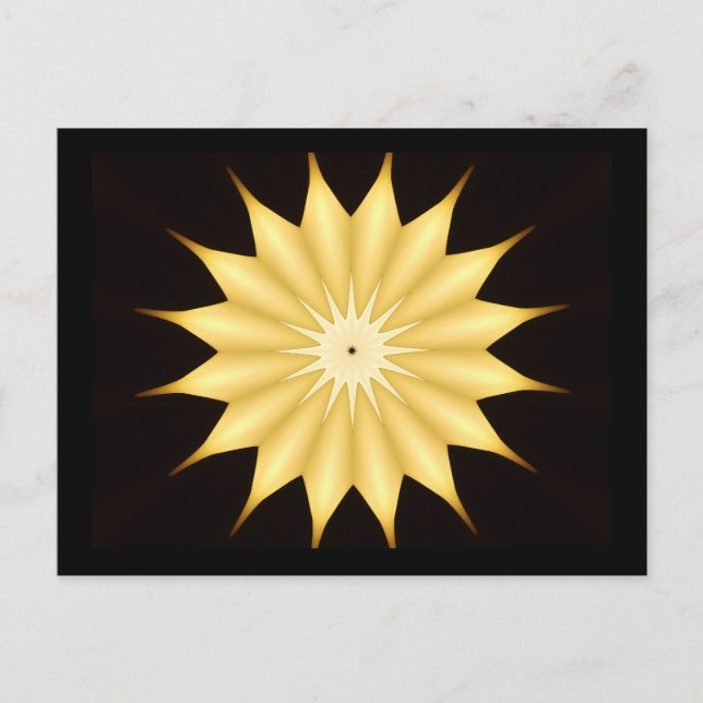 Carte Postale Kaleidoscope Design Bright Yellow Star (Devant)