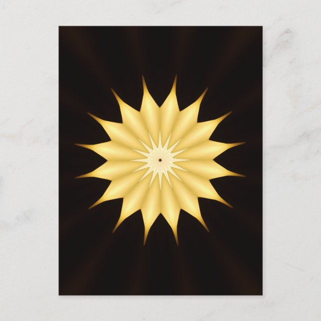 Carte Postale Kaleidoscope Design Bright Yellow Star (Devant)
