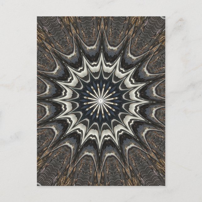 Carte Postale Kaleidoscope Design noir gris bleu blanc (Devant)