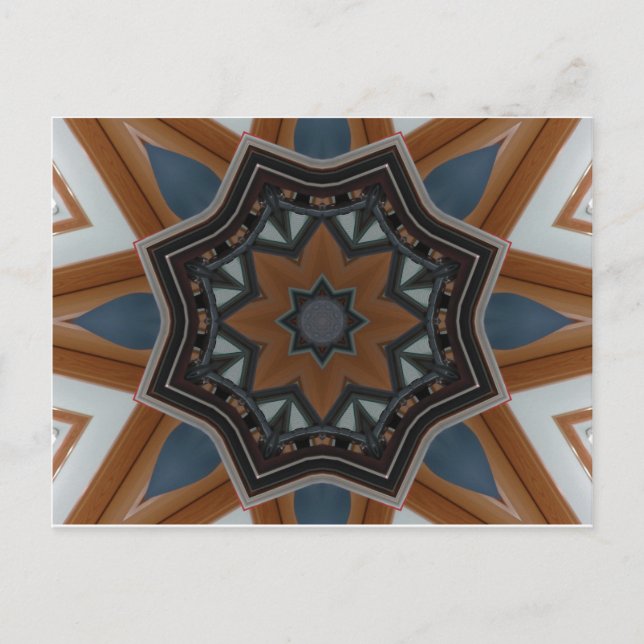 Carte Postale Kaléidoscope étoile marron (Devant)