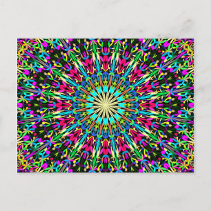 Carte Postale Kaleidoscope floral coloré Mandala