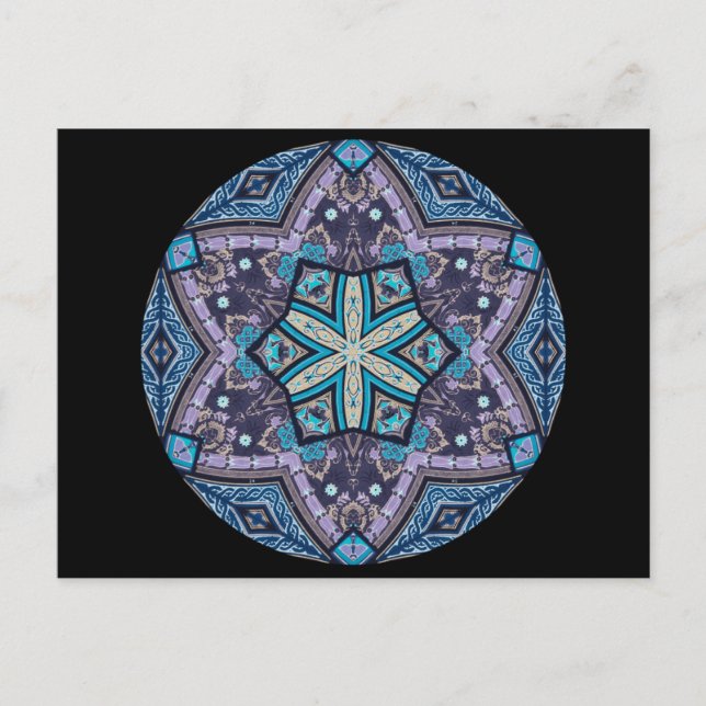 Carte Postale Kaléidoscope géométrique Mandala (Devant)