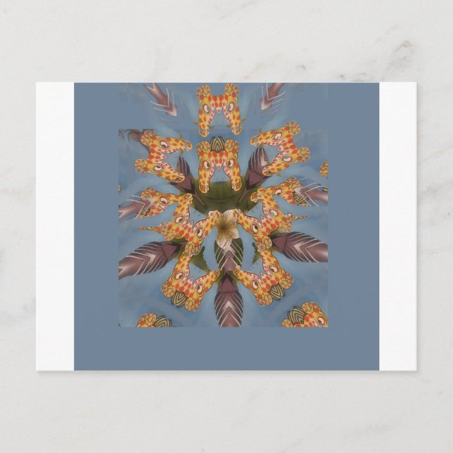 Carte Postale Kaleidoscope Giraffe Mandala : Safari Art Abstrait (Devant)
