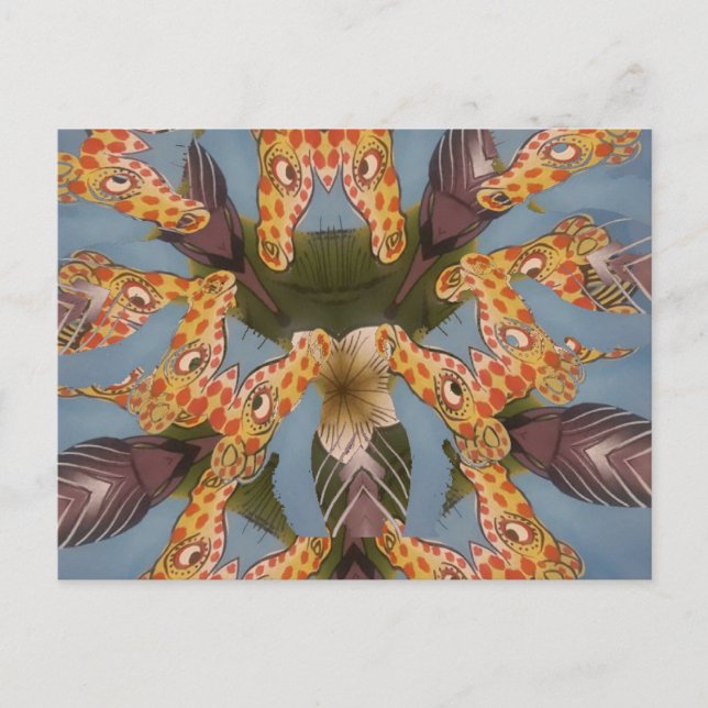 Carte Postale Kaleidoscope Giraffe Mandala : Safari Art Abstrait (Devant)