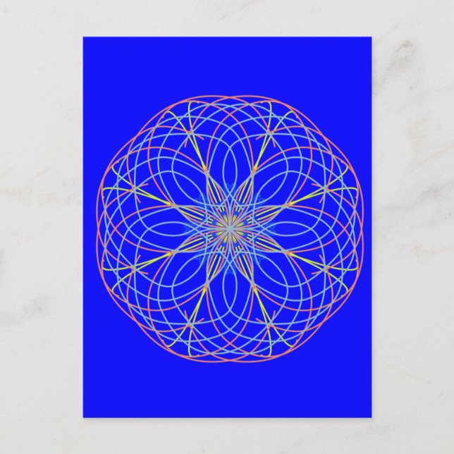 Carte Postale Kaleidoscope Mandala Art Blue (Devant)