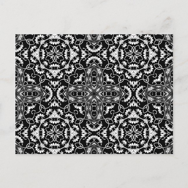 Carte postale Kaleidoscope noir et blanc (Devant)