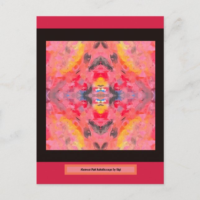 Carte Postale Kaleidoscope rose Abstrait (Devant)