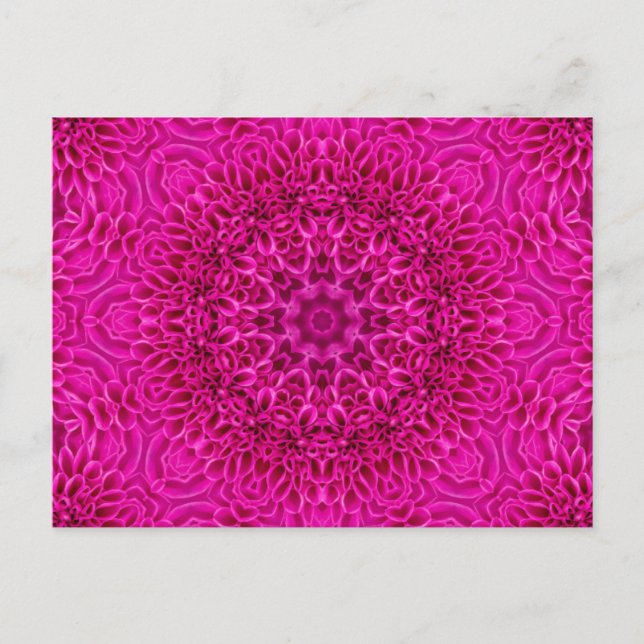 Carte Postale Kaleidoscope Vintage à fleurs roses (Devant)