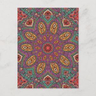 Carte Postale Kaleidoscope Yoga Pattern