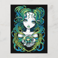 Carte postale "Kallan" Green Lotus Water Angel