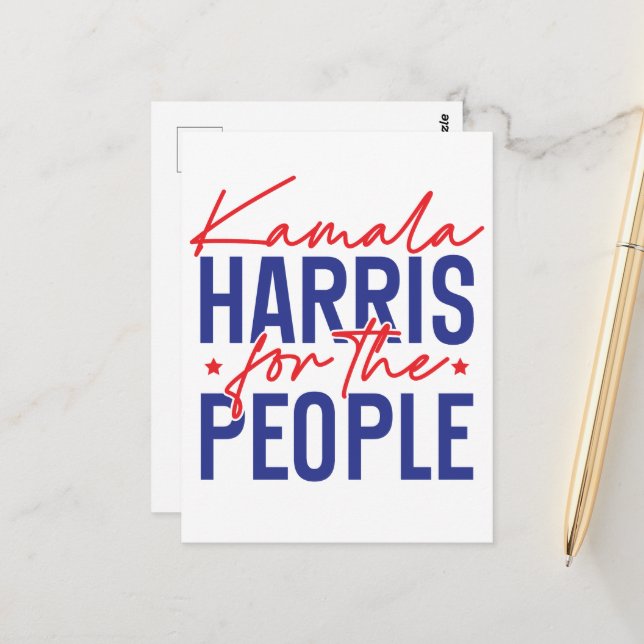 Carte Postale Kamala Harris (Devant/Arrière en situation)