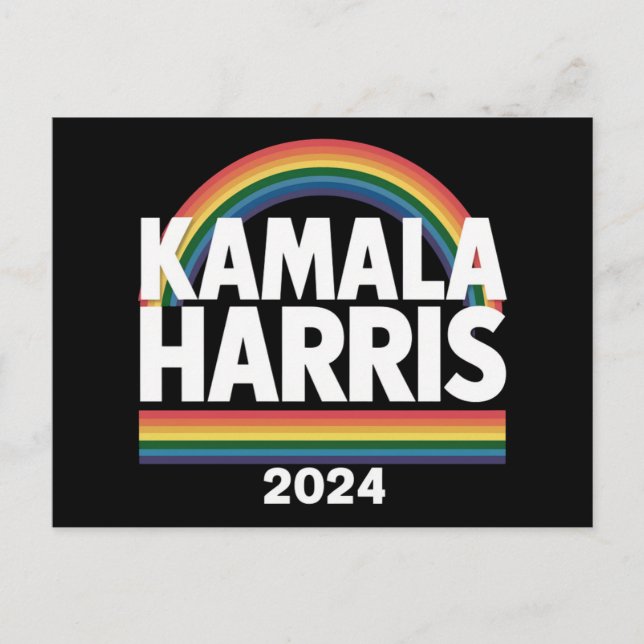Carte Postale Kamala Harris 2024 Gay pride arc-en-ciel élection  (Devant)