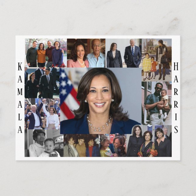 Carte postale Kamala Harris Collage (Devant)