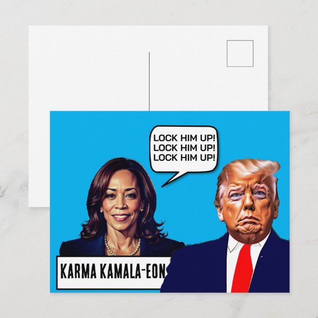 Carte Postale Kamala Harris Dit Que Trump Serrure (Devant / Derrière)