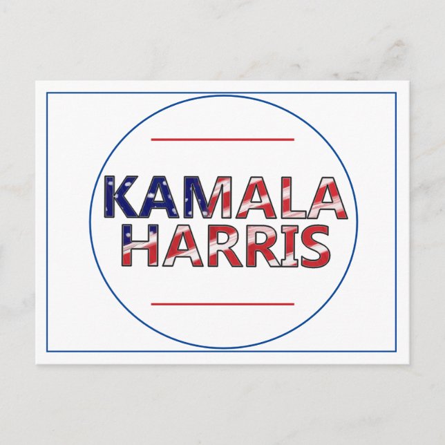 Carte Postale Kamala Harris En Drapeau (Devant)