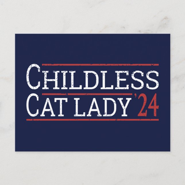 Carte Postale Kamala Harris - Enfless Cat Lady 2024 I (Devant)
