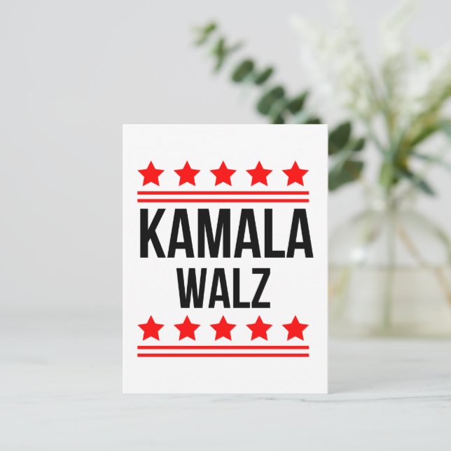Carte Postale Kamala Harris et Tim Walz  (Debout devant)
