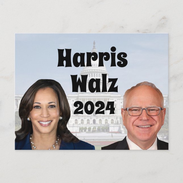 Carte Postale Kamala Harris et Tim Walz 2024 (Devant)