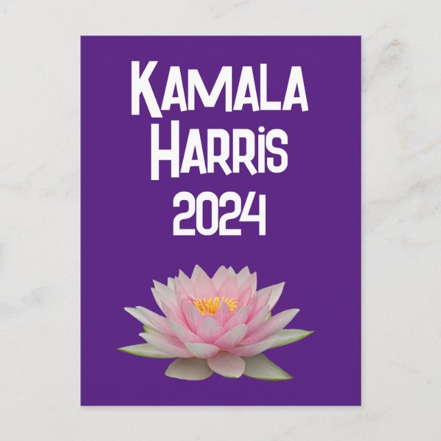 Carte Postale Kamala Harris Lotus 2024 (Devant)