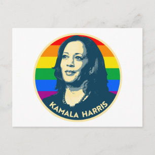 CARTE POSTALE KAMALA HARRIS PRIDE BADGE