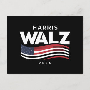 Carte Postale Kamala Harris Tim Walz Valse 2024 Élection