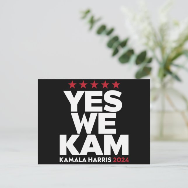 Carte Postale Kamala Harris Yes We Kam for US President 2024 (Debout devant)