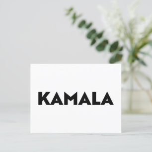 Carte Postale Kamala typographie moderne minimaliste noir blanc