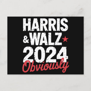 Carte Postale Kamala Walz Évidemment 2024 Harris Waltz 2024