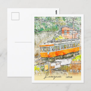 Carte Postale Kanagawa Japon Travel Place Aquarelle