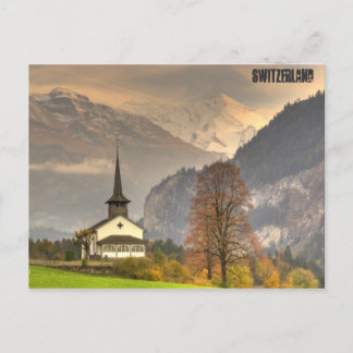 Carte Postale Kandergrund Suisse Eglise Snowy Alpes suisses