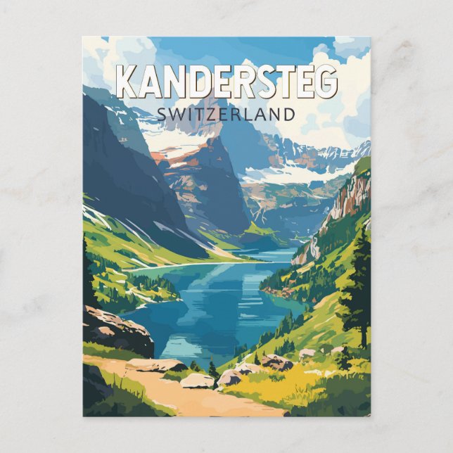 Carte Postale Kandersteg Suisse Voyage Art Rétro (Devant)