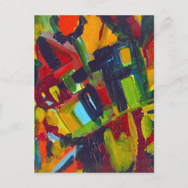 Carte Postale Kandinsky 304 Oeuvre Abstraite colorée (Devant)