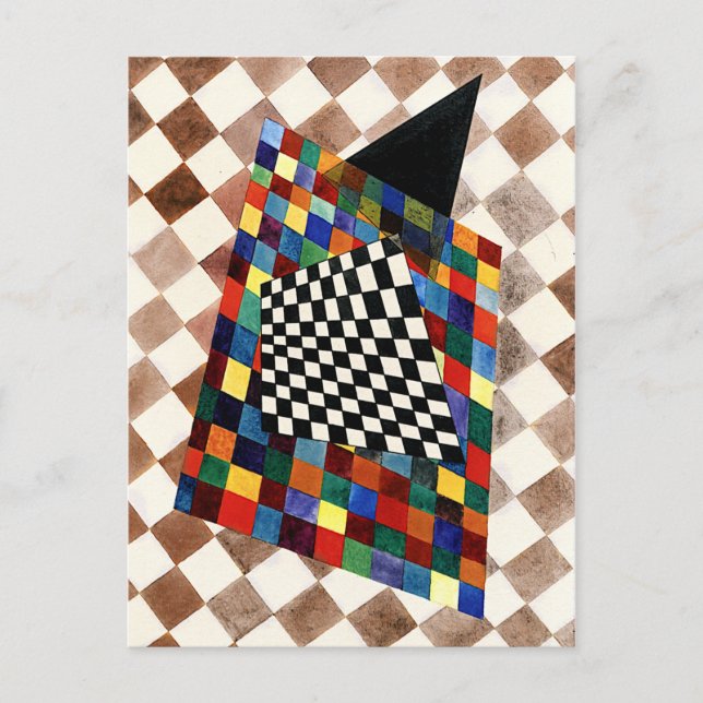 Carte Postale Kandinsky - Art abstrait vérifié, coloré (Devant)