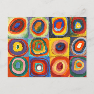 Carte Postale Kandinsky - Carrés aux cercles concentrés