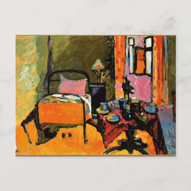 Carte Postale Kandinsky - Chambre à coucher en Aintmillerstrasse (Devant)