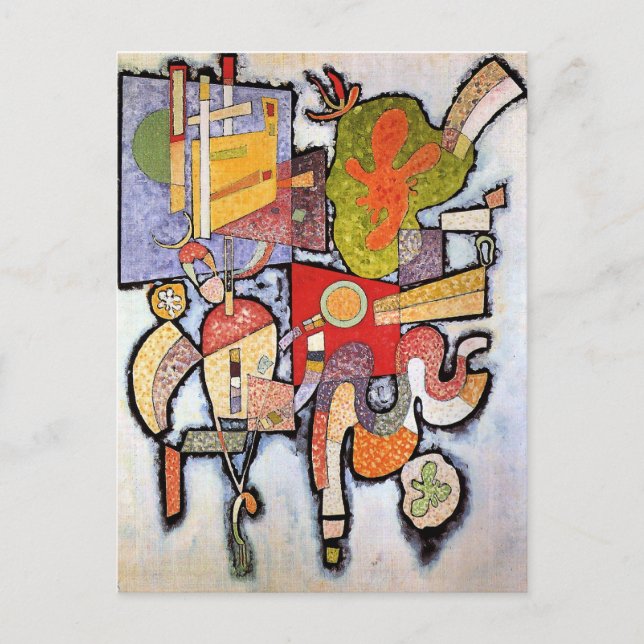 Carte Postale Kandinsky - Complex Simple, oeuvre d'art abstrait, (Devant)