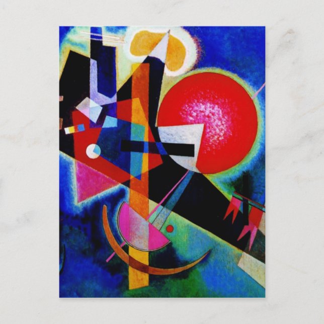 Carte Postale Kandinsky en peinture Abstraite bleue (Devant)