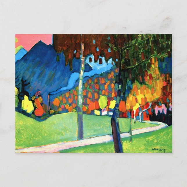 Carte Postale Kandinsky - Étude d'automne à Oberau Postercard (Devant)