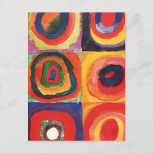 Carte Postale Kandinsky Farbstudie Quadrate Squares Cercles Art