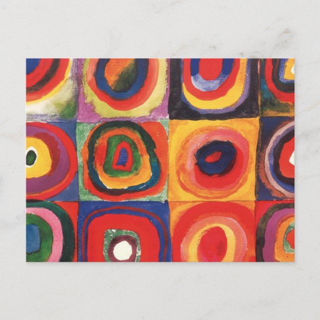 Carte Postale Kandinsky Farbstudie Quadrates Cercles Art  (Devant)