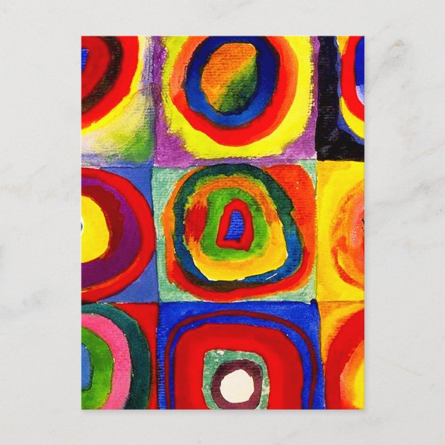 Carte Postale Kandinsky Farbstudie Quadrates Cercles Art  (Devant)