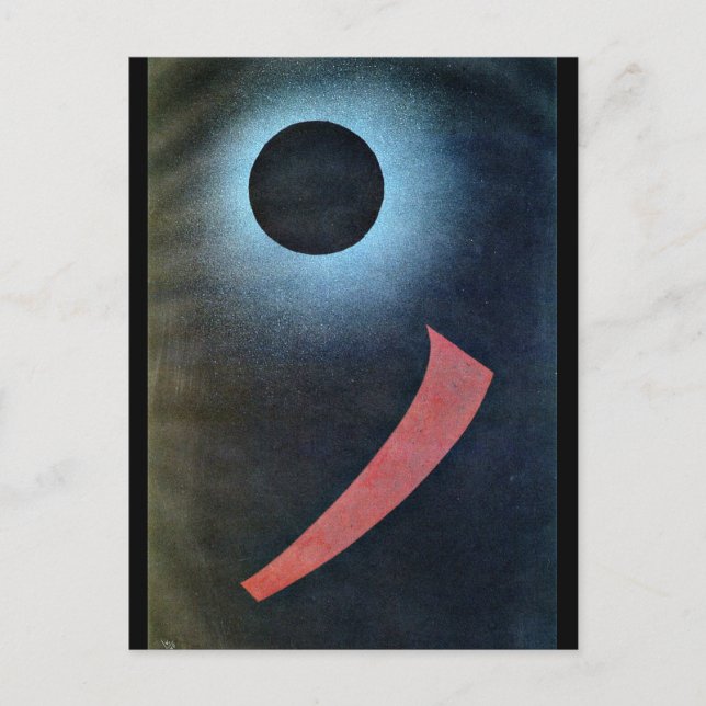 Carte Postale Kandinsky - Gray and Black, art abstrait (Devant)