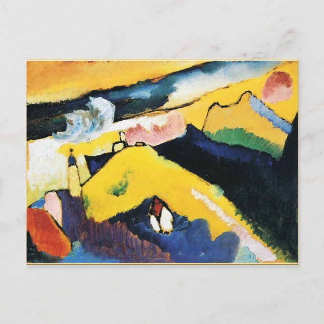 Carte Postale Kandinsky - Paysage de montagne avec église (Devant)