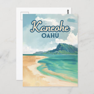 Carte Postale Kaneohe Sandbar Oahu Hawaii Retro