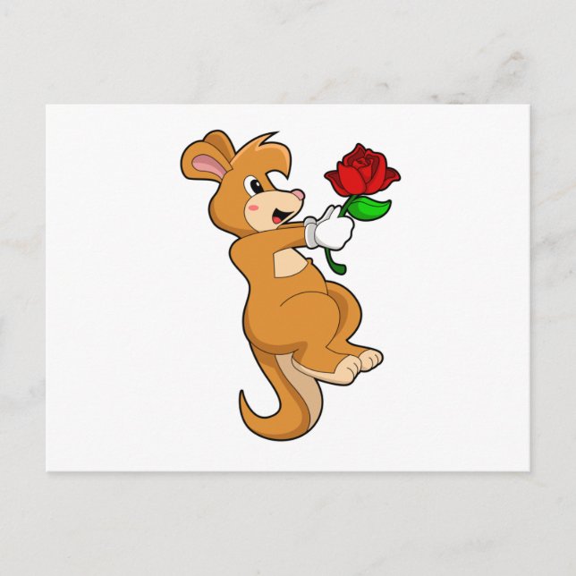 Carte Postale Kangaroo with Flower (Devant)