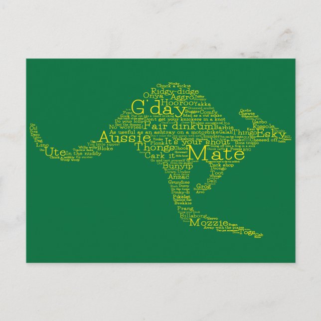 Carte Postale Kangourou en argot australien (Devant)